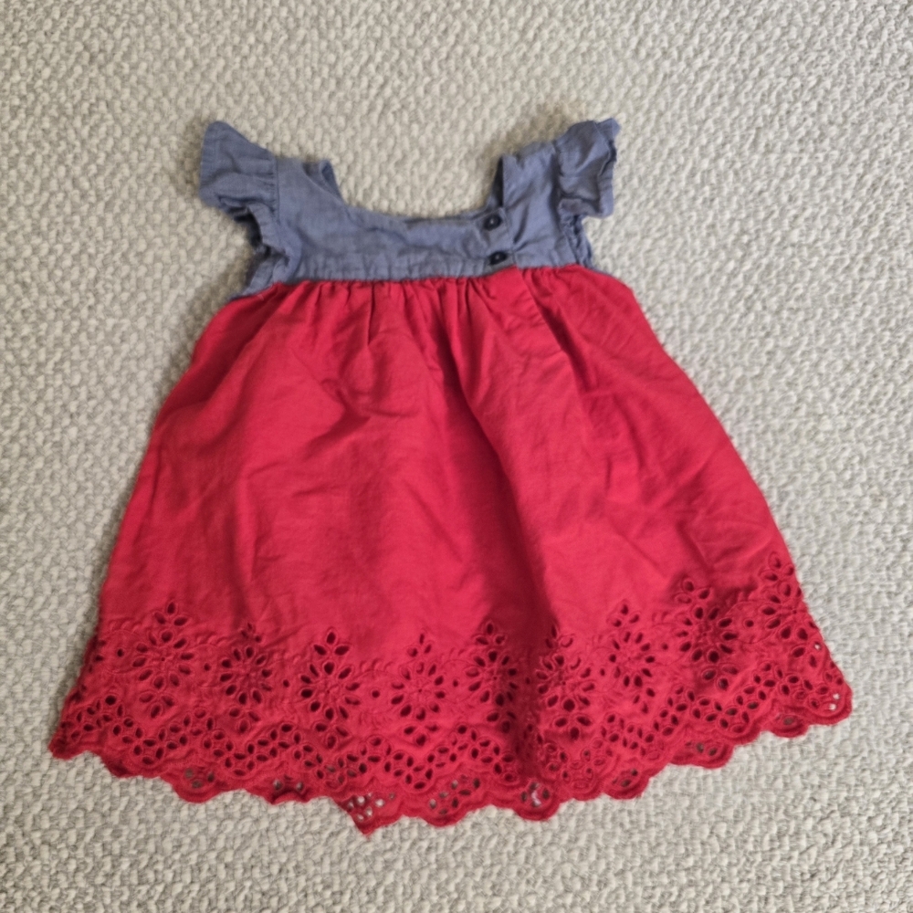 GAP Blue and Red Flutter Sleeve Sundress